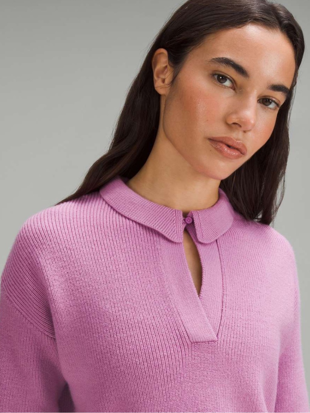 BOGO! Lululemon Collared Merino Wool Blend Sweater Dahlia Mauve XS